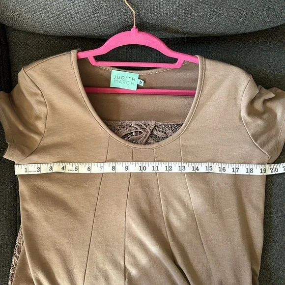 Judith March short sleeved brown top with fringe size M - Picture 10 of 10